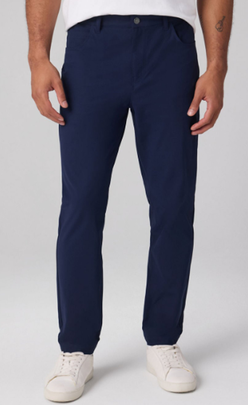 Fabletics Men's Don Classic Fit 5-Pocket Pants, Navy Size 31x32